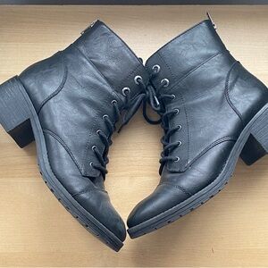 Black Lace Zipper Ankle Boots